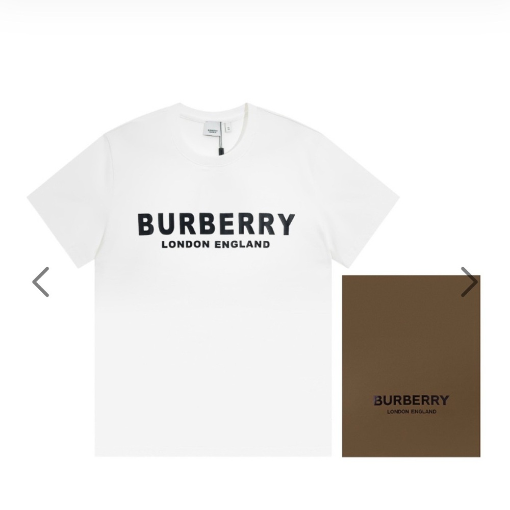 Burberry White T-Shirt with Black Logo